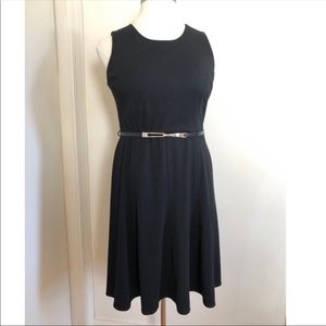 NWT Belted A-line LBDress Swing Skirt Sleeveless